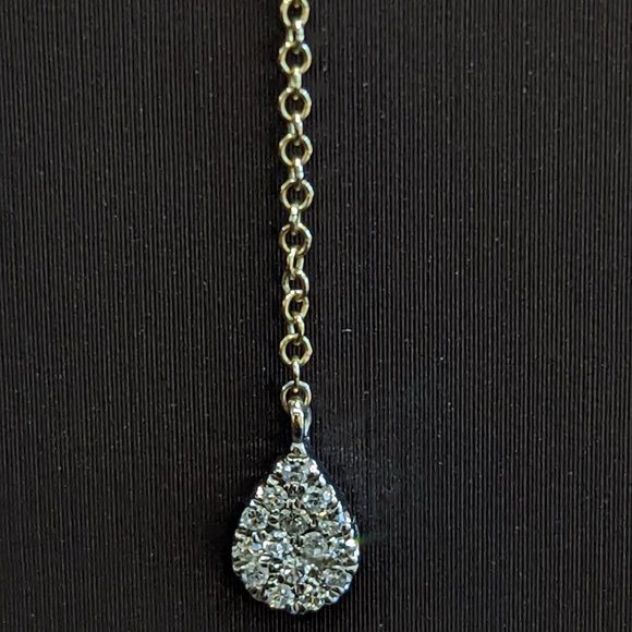 Meira T Teardrop Diamond Pave Lariat Necklace in 14 Karat Gold - Picture 3 of 7